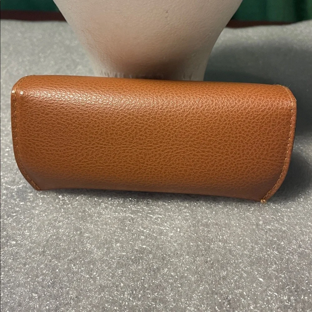 Ray-Ban Leather soft side sunglass case brown tan